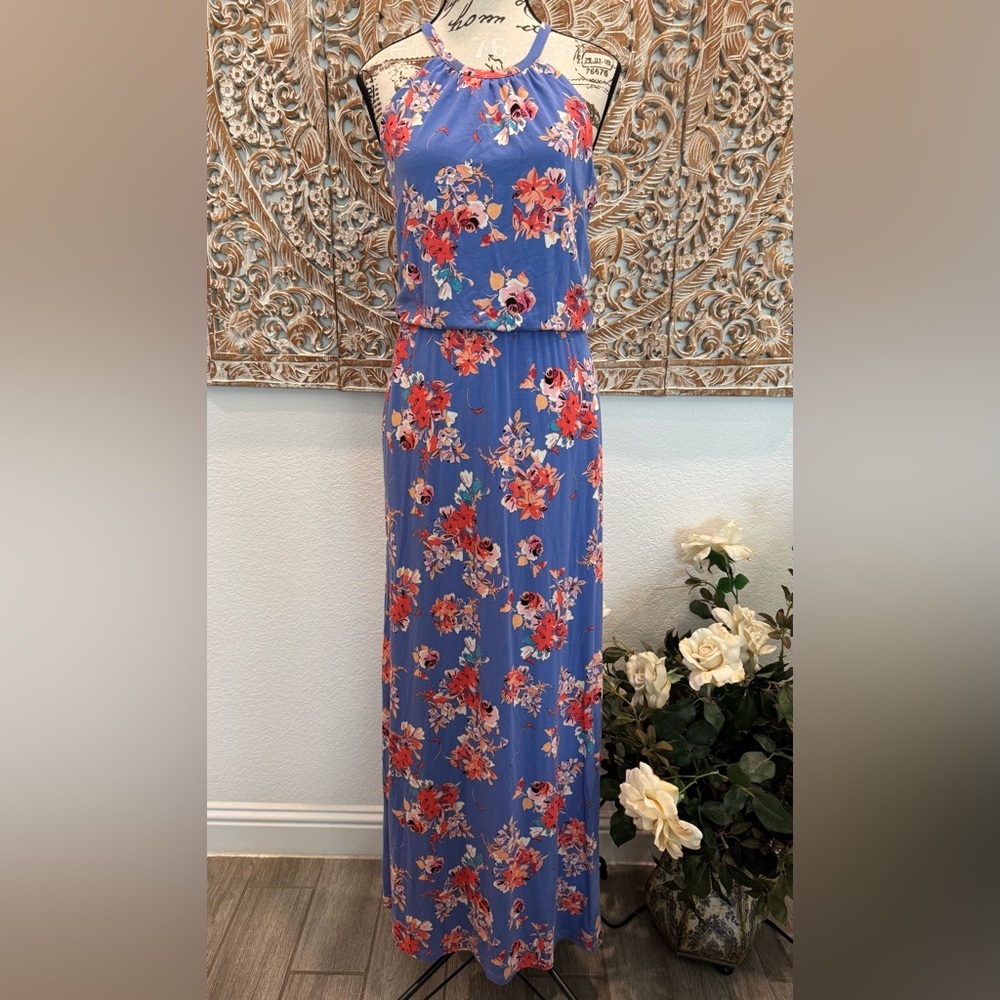 Tabitha Webb Blue Floral Maxi Dress- size S